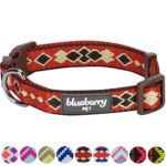 Blueberry Pet 10 Colors Tribal Print Splendid Burnt Orange Braided Dog Collar, Medium, Neck 14.5″-20″, Adjustable Collars for Dogs