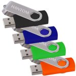 HANTOM 4pack 16GB U-Disk USB Flash Drives Thumb Drive USB 2.0 Memory Stick Swivel Design(4 Pcs Colors: Black Blue Orange Green)