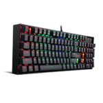 Gaming Keyboard Mechanical Keyboard K551 VARA by Redragon 104 Key RGB LED Backlit Mechanical Computer illuminated Keyboard with Blue Switches for PC Gaming Compact ABS-Metal Design