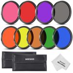 Neewer 52MM Complete Full Color Lens Filter Set (9pcs) for Camera Lens with 52MM Filter Thread – Includes: Red, Orange, Blue, Yellow, Green, Brown, Purple, Pink and Gray ND Filters + Filter Carry Pounch + Microfiber Lens Cleaning Cloth
