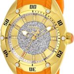 Invicta Women’s ‘Venom’ Quartz Stainless Steel and Silicone Casual Watch, Color Orange (Model: 26149)