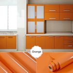 Oxdigi Self-Adhesive Contact Paper for Kitchen Cabinet Shelf Door Table Closet Solid Color 24″x196″ Pearl Orange