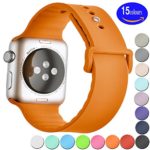 Sundo 38mm S/M Soft Silicone Replacement Wristband Bracelet Band for Apple Watch Nike+ & Sport & Edition,Series 2, Series 1 (ORANGE 38mm)