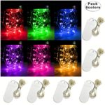 Yitee 6 PCS 6-Colors LED String Light, Battery Operated 20 Micro Starry LED Silver Copper Wire Lights, 6.5 Feet/2M,Best for Mason Jar Lights,Moon Lights,Party,Wedding and Home Decoration (6 Colors)