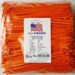 8” Cable Ties. Premium Nylon Wire Management Zip-ties. Several colors available in 1,000 piece pack or Bulk Wholesale Case Quantity. 50 LB Tensile. USA Strong Cable Ties (8″ 1000 Pack, Orange)