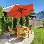 COBANA 7.5Ft Patio Garden Outdoor Market Umbrella with Tilt and Crank Orange