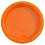9″ Orange plastic plates (50)