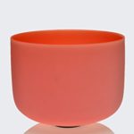 TOPFUND Singing Bowls D Note Crystal Singing Bowl Sacral Orange Color 10 inch (O-Ring and Mallet Included)