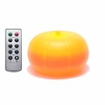 iZAN Battery Operated LED Pumpkin Lights with Remote and Timer, Bright Flickering Light Up Plastic Pumpkin, Jack-O-Lantern Halloween Party Decorations, Orange Color