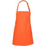 Fame Adult’s 3 Pocket Bib Apron (O/S, Orange)