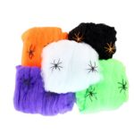 CiCy Halloween Spider Webs Spiderwebs With Plastic Spiders – 5 Packs,Halloween Party Decorations