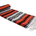 Open Road Goods Orange and Black Mexican Falsa Blanket – Great for the Beach, Picnics, Yoga, or a Throw! Handwoven Colors of Halloween Blanket