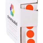 ChromaLabel 1/2 inch Color-Code Dot Labels | 1,000/Dispenser Box (Fluorescent Red-Orange)