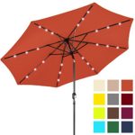 Best Choice Products 10ft Solar LED Lighted Patio Umbrella w/Tilt Adjustment – Orange