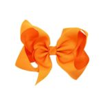 WuyiMC Baby Hair Bows For Girls Big Large Grosgrain Ribbon Boutique Bows Alligator Clips For Teens Babies Toddlers Children Newborn Infant Kids Teens 14 Colors (Orange)