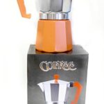 9 Cup Italian Style Expresso Coffee Maker for Use on Gas Electric and Ceramic Cooktops – Looks As Good As It Taste (Orange)