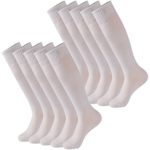 Calbom Soccer Socks, Unisex Women’s Men’s Knee High Athletic Football Tube Sock 2/6/10 Pairs