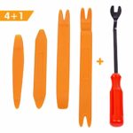 TOPNEW 5PCS Auto Trim Removal Tools Fastener Removers Strong Nylon Door Panel Tool for Car Audio Video Dashboard Door Panel Upholstery Clip Removal Tool Kit Color Orange