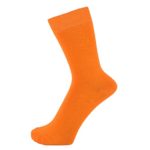 ZAKIRA Finest Combed Cotton Dress Socks in Plain Vivid Colours for Men, Women, 6-9 (US), Orange