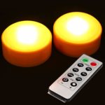 Set of 2 LED Pumpkin Lights with Remote and Timer Jack-O-Lantern Light Halloween Light Flickering Flameless Candles for Pumpkins Party Decorations Orange Color