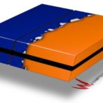 Ripped Colors Blue Orange – Decal Style Skin fits original PS4 Gaming Console
