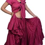 Wevez Women’s Gypsy 25 Yard Solid Color Cotton Skirt