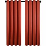 DOOYEE 95 inch Dark Orange Room Darkening Solid Color Grommet Top Curtains Bedroom,Thermal Insulated Blackout Curtains Livingroom,1 Pair(2 Panels) 2 Tiebacks,W52 L95 Rust