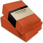 Utopia Bedding Cotton Dinner Napkins – Orange – 12 Pack (18 inches x 18 inches) – Soft and Comfortable – Durable Hotel Quality – Ideal for Events and Regular Home Use