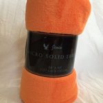 Ultra Soft Cozy Plush Fleece Warm Solid Colors Traveling Throw Blanket 50″ X 60″ (127 Cm X 152 Cm) (Orange)