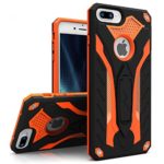 Zizo Static Series Compatible with iPhone 8 Plus case Heavy Duty Shockproof Military Grade Drop Tested with Kickstand iPhone 7 Plus case Orange