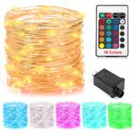 GDEALER 100 Led 16 Colors String Lights Electric Plug-in Multi Color Change String Lights Remote Fairy Lights with Timer 33ft Firefly Twinkle Lights for Bedroom Party Wedding Halloween Christmas Decor