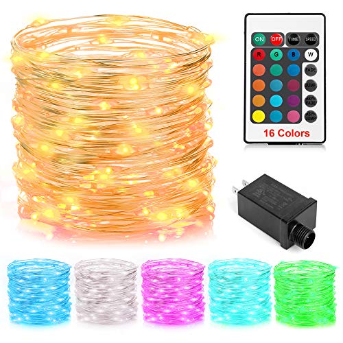 GDEALER 100 Led 16 Colors String Lights Electric Plug-in Multi Color ...