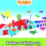 Babies and Airplane to Learn Colors with Dino Kids