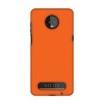 AMZER Slim Fit Handcrafted Designer Printed Snap on Hard Shell Case Back Cover Skin for Motorola Moto Z3 Play – Carbon Fiber Redux Tangy Orange 15 HD Color