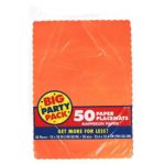 Peel Solid Color Paper Placemats, 50 Pieces, Made from Paper, Orange Peel, 10″ x 14″ by Amscan