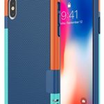 iPhone X Case, Seddex Hybrid Impact 3 Color TPU Shockproof Rugged [Extra Front Raised Lip] Back Strips Anti-Slip [Protective Buffer] Dual Protection Cover Case for iPhone 10 (Blue Teal Orange)