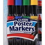ArtSkills Washable, Double Sided Poster Markers, Wide Chisel Marker Tip4 Markers 8 Colors: Red, Black, Blue, Green, Yellow, Orange, Purple, Brown (PA-4602)