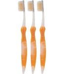 Sofresh Flossing Toothbrush – Adult Size | Your Choice of Color | (3-Pack, Orange)
