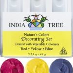 India Tree Natural Decorating Colors, 3 bottles(red,yellow,blue)2.25 oz/63 grams
