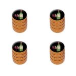 Graphics and More Wine Vino White Red – Zinfandel Merlot Cabernet Sauvignon Pinot Chardonnay Tire Rim Wheel Aluminum Valve Stem Caps – Orange Color