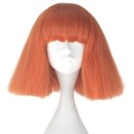 Miss U Hair Short Kinky Straight Taro Wig Women Fashion Party Hair Wig Black and Blonde Color (Orange)