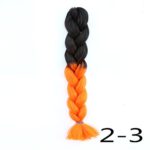 Angelbabyhair Two Ombre Kanekalon Braiding Hair 24”1Pcs 100g Synthetic Braid Hair Extension(1B Orange Color )
