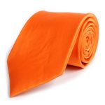 BG Solid Color 100% Silk Tie, Orange