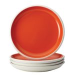 Rachael Ray Dinnerware Rise 4-Piece Stoneware Salad Plate Set, Orange