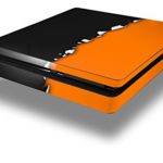 Ripped Colors Black Orange – Decal Style Skin fits Sony PlayStation 4 Slim Gaming Console
