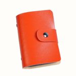 Outsta Leather Card Holder, Men Women Wallet Credit Card Holder Case Business Card Waterproof Casual Multicolor (Orange)