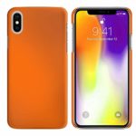 FINCIBO Case Compatible with Apple iPhone Xs Max 6.5 inch, Back Cover Hard Plastic Protector Case Stylish Design for iPhone Xs MAX – Solid Neon Fluorescent Orange Color