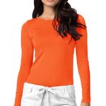 Adar Womens Comfort Long Sleeve T-Shirt Underscrub Tee – 2900 – Neon Orange – XL