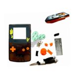 Hot With Screwdrivers Plastic Housing Pikachu Version Limited Screen Lens Housing Shell Cover Fit For GBC Gameboy Color Game Console Cover (Clear black-orange p2)