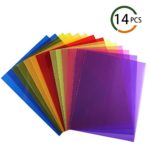 INNKER 14pcs Lighting Gel Filter Film Plastic Film Sheets Color Correction Gel Dyslexia Colored Overlays Transparency Sheets for Reading Flash, 8.5 by 11 Inch, 7 Colors
